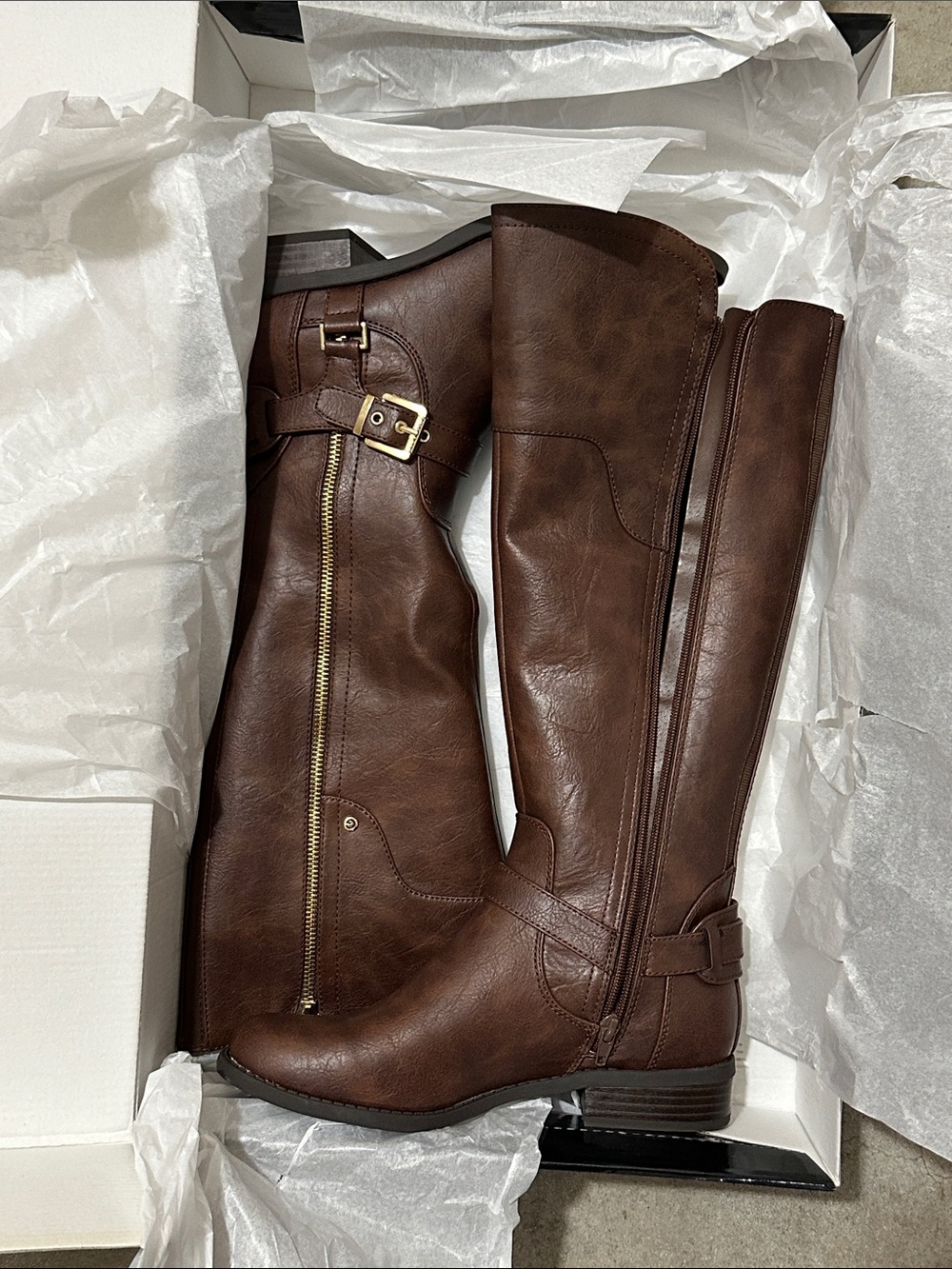 G by Guess Harson Brown Faux Leather Knee High Womens Boots Size 7.5M